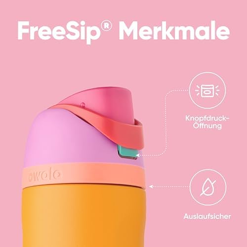 Owala FreeSip 710 ml Edelstahl Trinkflasche mit Strohhalm – BPA-frei für Sport, Fitness und Reisen, Foggy Tide