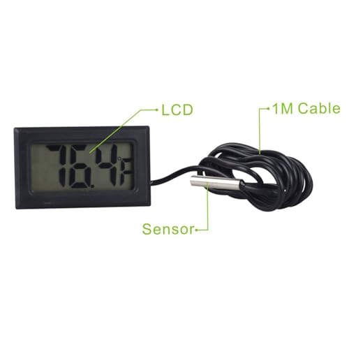 ARCELI Digitales LCD-Thermometer mit externer Sonde – Temperaturüberwachung für Kühlschrank, Gefrierschrank & Aquarium -