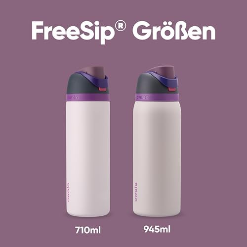 Owala FreeSip 710 ml Edelstahl Trinkflasche mit Strohhalm – BPA-frei für Sport, Fitness und Reisen, Foggy Tide