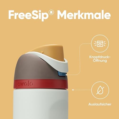 Owala FreeSip 710 ml Edelstahl Trinkflasche mit Strohhalm – BPA-frei für Sport, Fitness und Reisen, Foggy Tide