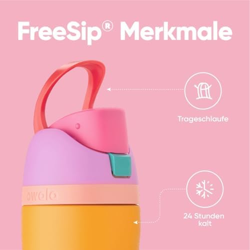 Owala FreeSip 710 ml Edelstahl Trinkflasche mit Strohhalm – BPA-frei für Sport, Fitness und Reisen, Foggy Tide