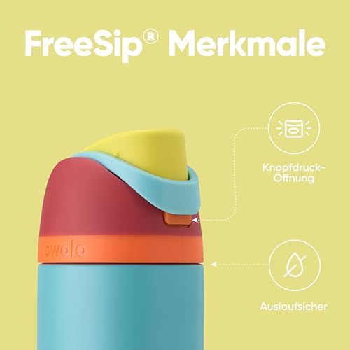 Owala FreeSip 710 ml Edelstahl Trinkflasche mit Strohhalm – BPA-frei für Sport, Fitness und Reisen, Foggy Tide
