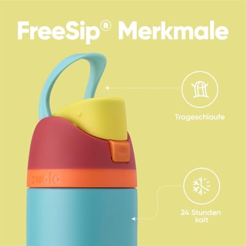 Owala FreeSip 710 ml Edelstahl Trinkflasche mit Strohhalm – BPA-frei für Sport, Fitness und Reisen, Foggy Tide