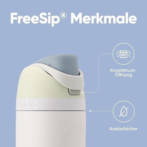 Owala FreeSip 710 ml Edelstahl Trinkflasche mit Strohhalm – BPA-frei für Sport, Fitness und Reisen, Foggy Tide