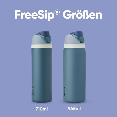 Owala FreeSip 710 ml Edelstahl Trinkflasche mit Strohhalm – BPA-frei für Sport, Fitness und Reisen, Foggy Tide
