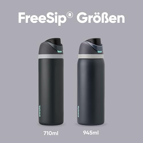 Owala FreeSip 710 ml Edelstahl Trinkflasche mit Strohhalm – BPA-frei für Sport, Fitness und Reisen, Foggy Tide