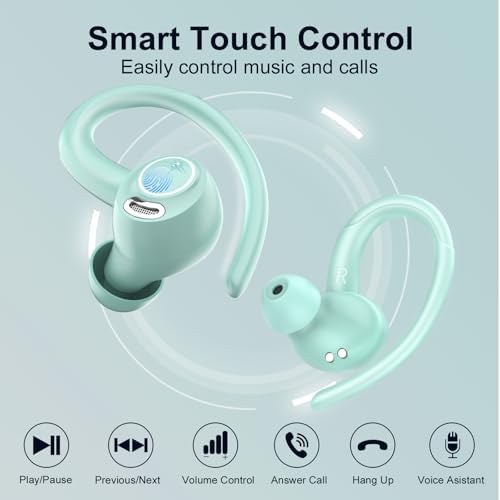 Sportliche Bluetooth Kopfhörer - Kabellos mit 5.3, ENC Mikrofon, 48Std Tiefbass und IPX7 Wasserfest!