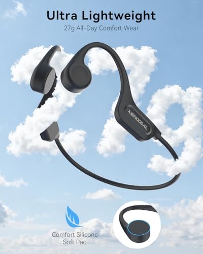 MONODEAL Knochenschall Kopfhörer Bluetooth 5.3 - IPX6 Wasserdicht & Typ-C zum Joggen und Radfahren