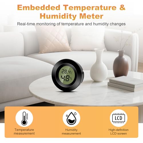 4 Stück Mini Hygrometer Thermometer – Präzise Luftfeuchtigkeitsmessung für Büro und Wohnzimmer (Batterien Inkl.)