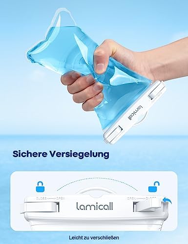 Lamicall Wasserdichte Handyhülle - IPX8 Unterwasser Tasche für Schwimmen, 2 Stück für iPhone & Samsung bis 7 Zoll