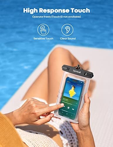 Lamicall Wasserdichte Handyhülle - IPX8 Unterwasser Tasche für Schwimmen, 2 Stück für iPhone & Samsung bis 7 Zoll