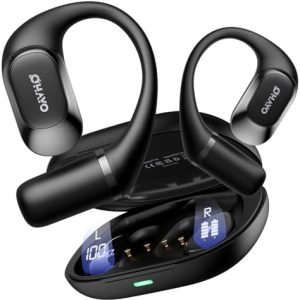 OHAYO Open Ear Kopfhörer T10 – 40H Akkulaufzeit, IPX6 wasserdicht, ultraleicht für Laufen, Radfahren und Sport, Schwarz