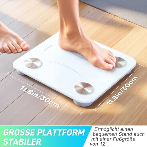 INSMART Bluetooth Personenwaage Digital – Präzise Körperfettwaage für Fitness Tracking zu Hause!