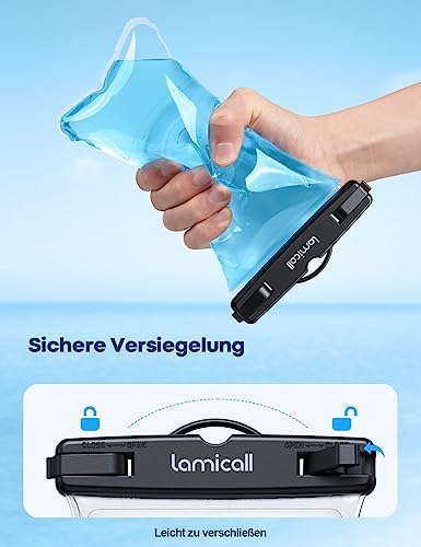 Lamicall Wasserdichte Handyhülle - IPX8 Unterwasser Tasche für Schwimmen, 2 Stück für iPhone & Samsung bis 7 Zoll