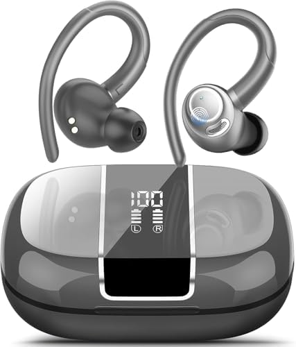 Sportliche Bluetooth Kopfhörer - Kabellos mit 5.3, ENC Mikrofon, 48Std Tiefbass und IPX7 Wasserfest!