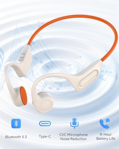 MONODEAL Knochenschall Kopfhörer Bluetooth 5.3 - IPX6 Wasserdicht & Typ-C zum Joggen und Radfahren