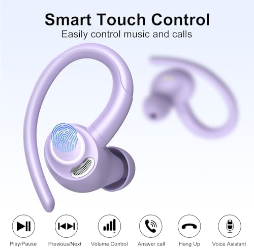 Sportliche Bluetooth Kopfhörer - Kabellos mit 5.3, ENC Mikrofon, 48Std Tiefbass und IPX7 Wasserfest!