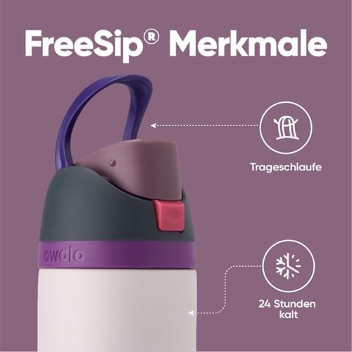 Owala FreeSip 710 ml Edelstahl Trinkflasche mit Strohhalm – BPA-frei für Sport, Fitness und Reisen, Foggy Tide