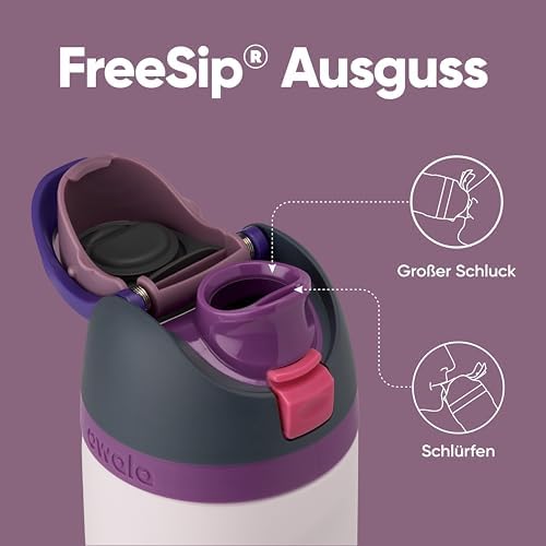 Owala FreeSip 710 ml Edelstahl Trinkflasche mit Strohhalm – BPA-frei für Sport, Fitness und Reisen, Foggy Tide