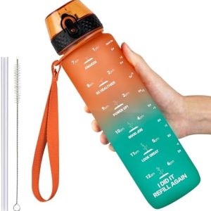 GOPPUS Sport Trinkflasche 1L BPA-frei, Auslaufsicher für Fahrrad, Camping, Yoga und Gym