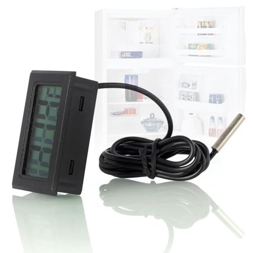ARCELI Digitales LCD-Thermometer mit externer Sonde – Temperaturüberwachung für Kühlschrank, Gefrierschrank & Aquarium -
