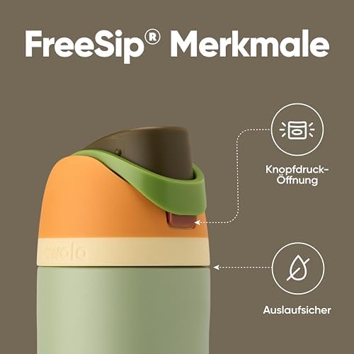 Owala FreeSip 710 ml Edelstahl Trinkflasche mit Strohhalm – BPA-frei für Sport, Fitness und Reisen, Foggy Tide