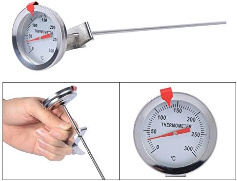 Edelstahl Kochthermometer 30,5 cm mit Clip – Ideal für Fleisch, Getränke und Kochen von 0℃ bis 300℃!