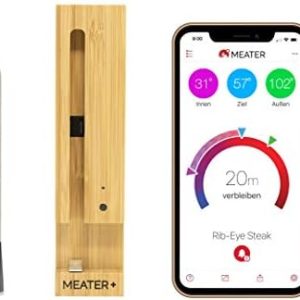 MEATER Plus | Kabelloses, Smarte Fleischthermometer für Ofen & Grill - 50m Reichweite, Perfekte Fleischgarung per App