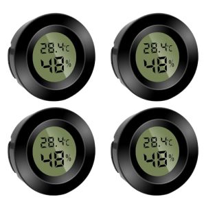 4 Stück Mini Hygrometer Thermometer – Präzise Luftfeuchtigkeitsmessung für Büro und Wohnzimmer (Batterien Inkl.)