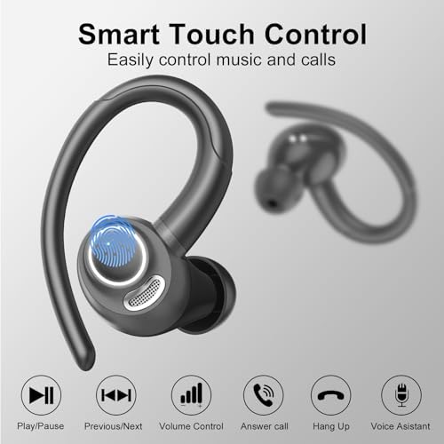 Sportliche Bluetooth Kopfhörer - Kabellos mit 5.3, ENC Mikrofon, 48Std Tiefbass und IPX7 Wasserfest!
