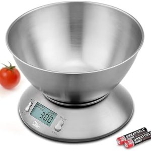 Uten Digitale Küchenwaage aus 304 Edelstahl – Professionelle 5kg Waage mit Tara-Funktion und LCD-Display für präzises Ko