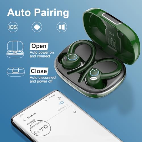 Sportliche Bluetooth Kopfhörer - Kabellos mit 5.3, ENC Mikrofon, 48Std Tiefbass und IPX7 Wasserfest!