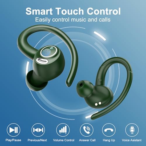 Sportliche Bluetooth Kopfhörer - Kabellos mit 5.3, ENC Mikrofon, 48Std Tiefbass und IPX7 Wasserfest!