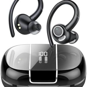 Sportliche Bluetooth Kopfhörer - Kabellos mit 5.3, ENC Mikrofon, 48Std Tiefbass und IPX7 Wasserfest!