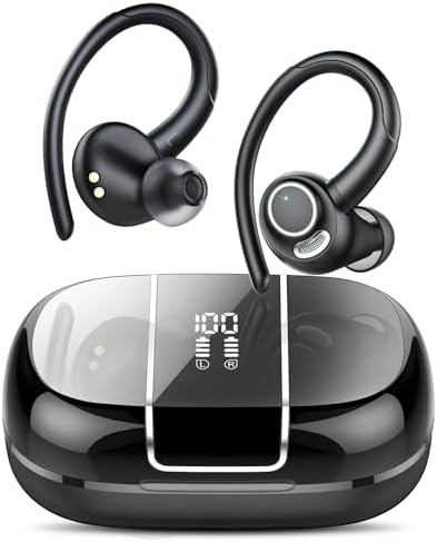 Sportliche Bluetooth Kopfhörer - Kabellos mit 5.3, ENC Mikrofon, 48Std Tiefbass und IPX7 Wasserfest!