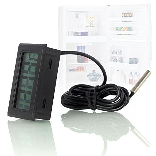 ARCELI Digitales LCD-Thermometer mit externer Sonde – Temperaturüberwachung für Kühlschrank, Gefrierschrank & Aquarium -