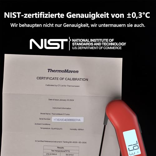 ThermoMaven F1 Turbo Fleischthermometer – 0,5s Sofortanzeige, IP67 Wasserdicht für Grill & BBQ