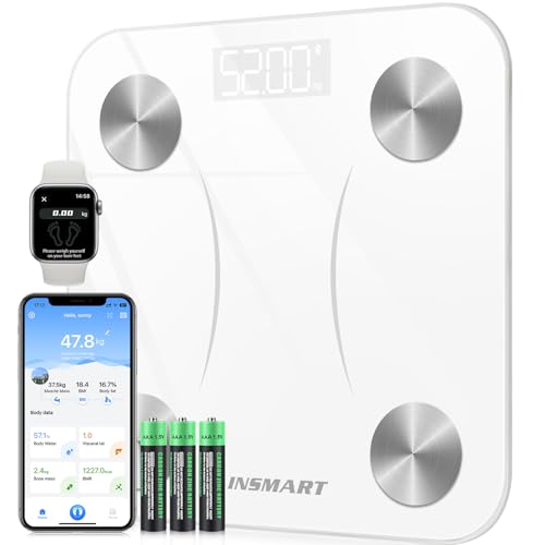 INSMART Bluetooth Personenwaage Digital – Präzise Körperfettwaage für Fitness Tracking zu Hause!