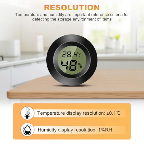 4 Stück Mini Hygrometer Thermometer – Präzise Luftfeuchtigkeitsmessung für Büro und Wohnzimmer (Batterien Inkl.)