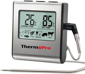 ThermoPro TP16 Digitales Fleischthermometer mit Timer – Ideal für BBQ und Grillen