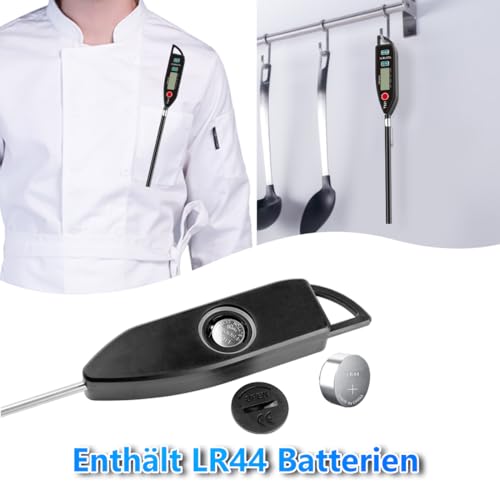 BOMATA IPX7 Wasserdichtes Lebensmittelthermometer für Kochen und Grillen – Sofort ablesbar mit langer Sonde!