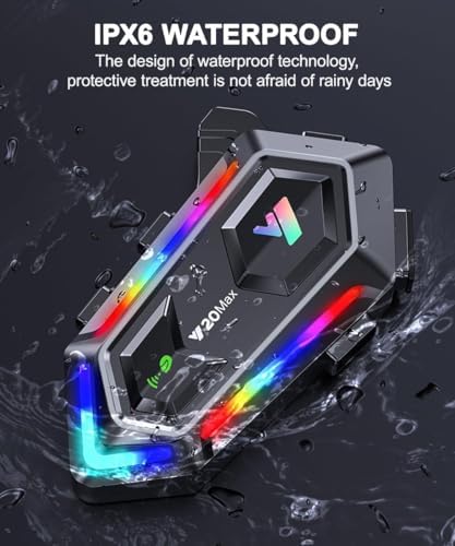 Motorradhelm Lautsprecher Bluetooth Headset – Wasserdichtes Hi-Fi Kommunikationssystem für alle Helme mit 1000 mAh Akku