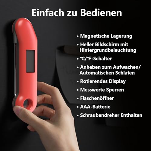 ThermoMaven F1 Turbo Fleischthermometer – 0,5s Sofortanzeige, IP67 Wasserdicht für Grill & BBQ