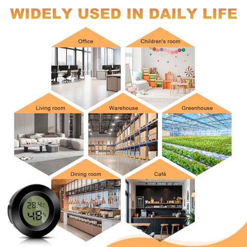 4 Stück Mini Hygrometer Thermometer – Präzise Luftfeuchtigkeitsmessung für Büro und Wohnzimmer (Batterien Inkl.)
