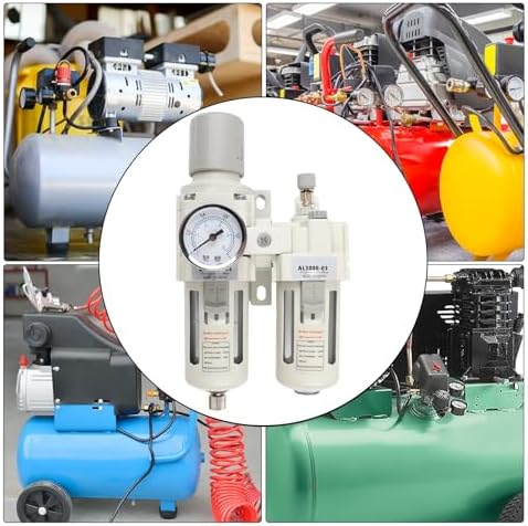 AC3010-03/03D Aluminiumlegierung Druckregler Öl-Wasser-Abscheider für Luftkompressor, Partikelentfernung & Kondensatmana