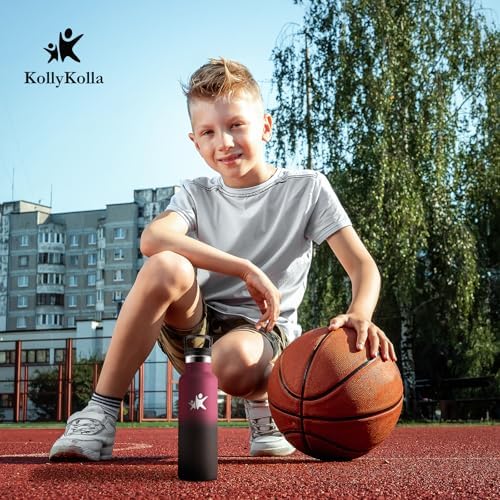 KollyKolla Edelstahl Trinkflasche 1L – Auslaufsichere, BPA-freie Thermoskanne mit Strohhalm für Sport & Reisen