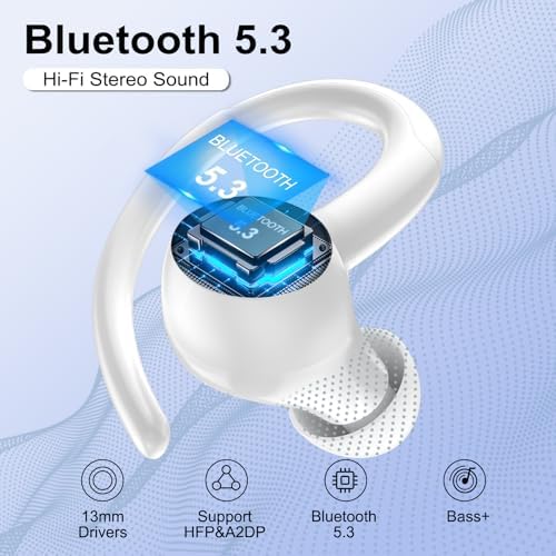 Sportliche Bluetooth Kopfhörer - Kabellos mit 5.3, ENC Mikrofon, 48Std Tiefbass und IPX7 Wasserfest!
