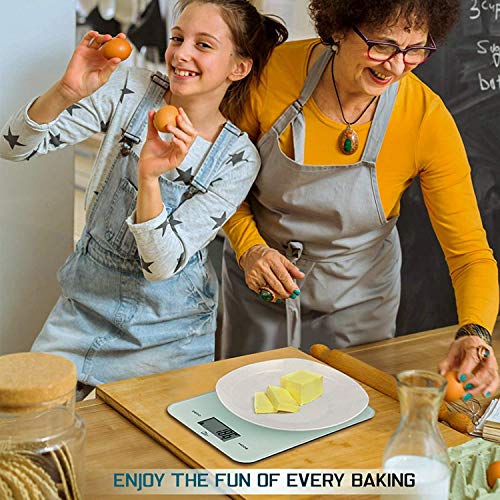 Himaly 5KG Digitale Küchenwaage aus Edelstahl mit Abnehmbarer Schüssel für Backen und Kochen, Tara-Funktion und LCD-Disp