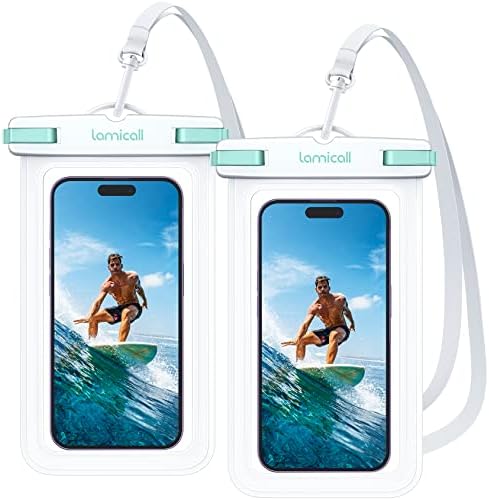 Lamicall Wasserdichte Handyhülle - IPX8 Unterwasser Tasche für Schwimmen, 2 Stück für iPhone & Samsung bis 7 Zoll