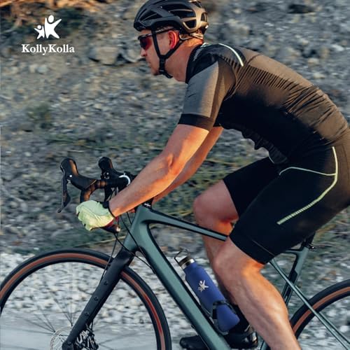 KollyKolla Edelstahl Trinkflasche 1L – Auslaufsichere, BPA-freie Thermoskanne mit Strohhalm für Sport & Reisen